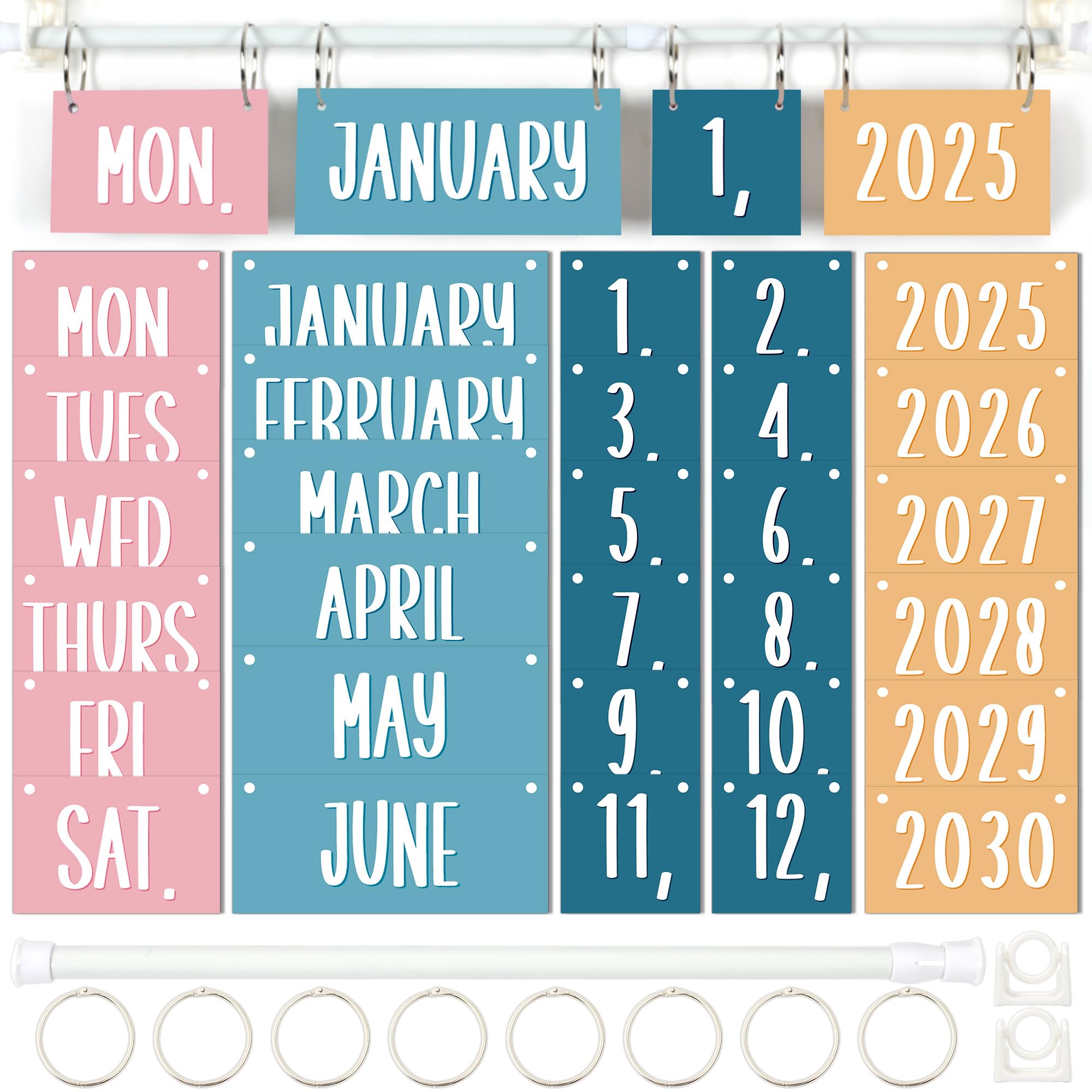 Photo 1 of Naozinebi Boho Calendar Bulletin Board Set Boho Rainbow Flip Calendar