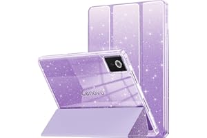 INFILAND Case for Lenovo Idea Tab 11" 2025 Cute Glitter Clear Slim Protective Cover with Pencil Holder for Kids, Girls, Woman