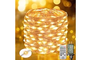 btfarm Fairy Lights Plug in with Remote, 33FT 100 LED Outdoor Twinkle Lights Waterproof with Timer, 8 Modes Indoor String Lights for Bedroom Patio Garden Wedding Christmas Decoration, Warm White