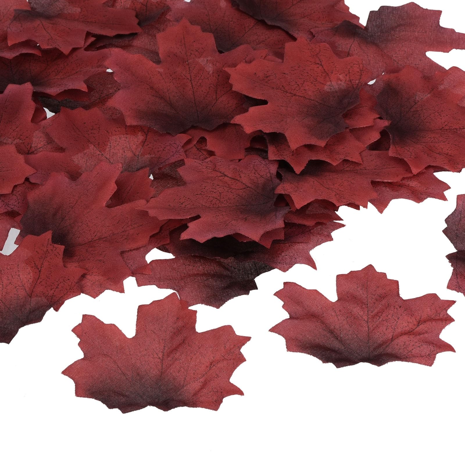 PATIKIL Artificial Leaves, 400Pcs Fall Maple Autumn Fake Leaf for Wedding Party Thanksgiving Halloween Decoration, Black Burgundy