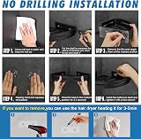 GRICOL Shower Corner Shelf No Drilling with Adhesive 2 Tiers 4 Hooks Black view 5