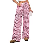 ANRABESS Womens Striped Gingham Pants 2026 Pajama Lounge Boxer Pants Cute Comfy PJ Bottoms with Pockets Y2K Plaid Outfits