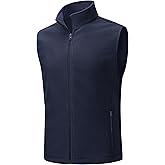 TACVASEN Men's Fleece Vest Zip Up Lightweight Vests Outerwear with Pockets Winter Warm Sleeveless Jacket for Hiking Golf