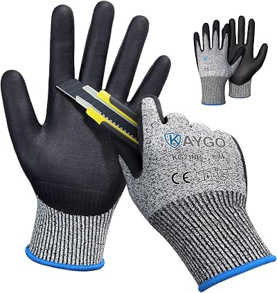 KAYGO Cut Resistant Work Safety Gloves M Grey Nitrile EN388 4X42C Level C 2