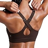 CRZ YOGA Butterbreeze Criss Cross Back Sports Bras for Women - V Neck Adjustable Straps Padded Workout Training Crop Top