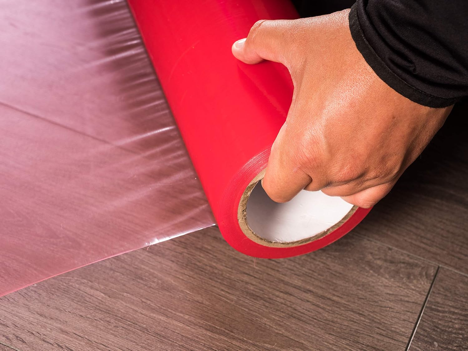 DJM Hard Floor Protection Self-Adhesive Film 600mm x 100mtr, Red - Image 3