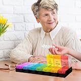 COLORWING Extra Large Pill Organizer 14-Compartment Twin Daily AM PM Rainbow view 9