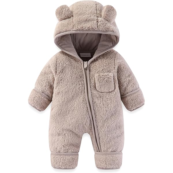 Bear Sleeper Infant Baby Knit Hooded Romper Winter Fleece