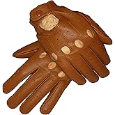 Genuine Leather Gloves for Men (Tan Brown, Large)