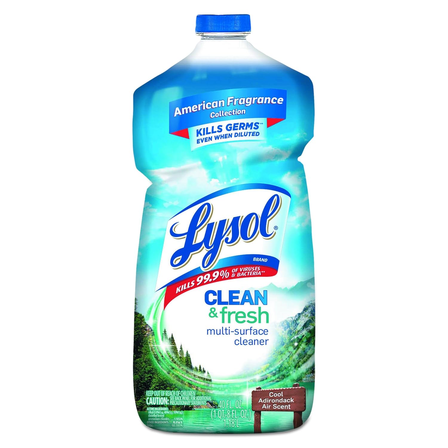 Lysol Brand 78630ct Clean Fresh Multi Surface Cleaner Cool Adirondack Air 40oz Bottle Case Of 9
