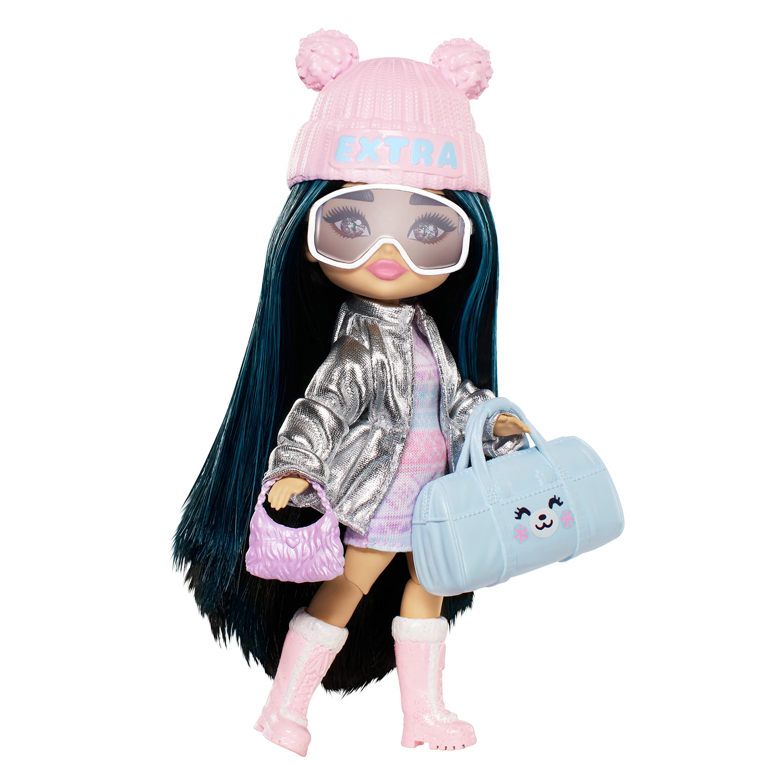 Barbie Extra Minis Travel Doll with Winter Fashion, Barbie Extra Fly Small Doll, Winter Clothes with Accessories, HPB20