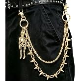 Sduphs Skull Wallet Chain for Men, Punk Gothic Double Layer Pant Chain | Unique Skull Figure Design, Premium Materials, and Versatile Use for Wallet, Jeans, Pants, and Streetwear