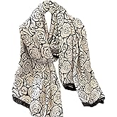 Aufeel Fashion Scarves 100% Satin Silk Scarf Long Lightweight Sunscreen Shawls Wraps for Women Hair Scarves