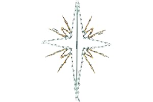 Fraser Hill Farm 51" H x 36" W Giant Outdoor LED Bethlehem Christmas Star in Pure White/Gold FFCHLED051-STR0-WT