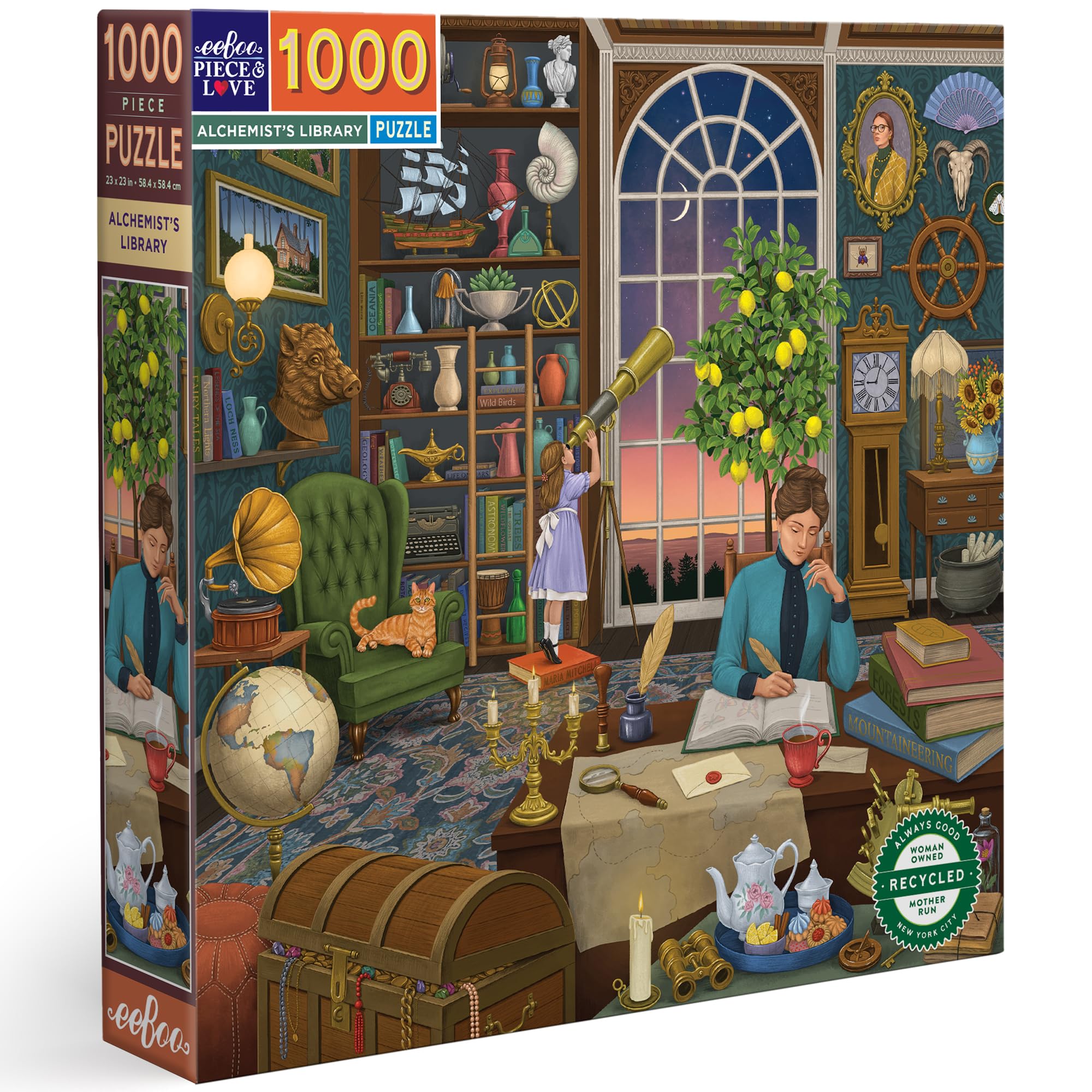 eeBoo Piece and Love Alchemist's Library 1000 piece square adult Jigsaw Puzzle