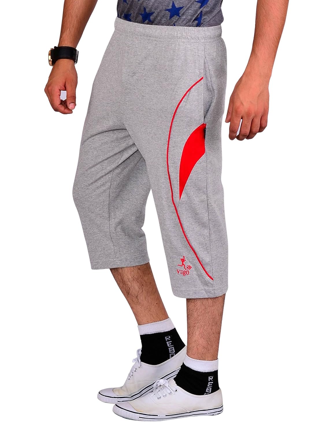 vego men's casual cotton three forth