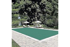 VEVOR Pool Safety Cover 18' x 36' Rectangle, Safety Pool Covers Green Mesh, 15-Year Warranty, Triple Stitched, MAX Strength Winter Safety Cover for Children & Pets