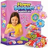 Flower Bouquet Making Kit Toy for Kids - Valentines Day Gifts, 5 Year Old Girl Gift, Toys for 7 Year Old Girls Gifts, Arts and Crafts for Girls Ages 4 5 6 7 8 8-12 +, 6 Year Old Girl Gifts Birthday