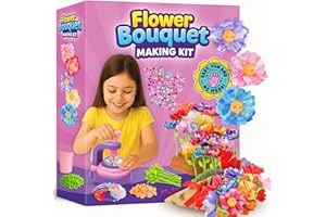 SPRINKLES TOYZ Flower Bouquet Making Kit Toy for Kids - 5 Year Old Girl Gift, Toys for 7 Year Old Girls Gifts, Arts and Crafts for Girls Ages 4 5 6 7 8 8-12 + Christmas Gift Ideas - 6 Year Old Girl Gifts Birthday