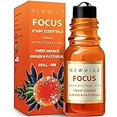 Focus Roll On Essential Oil Concentration Memory Attention Orange Ginger Patchouli Functional Aromatherapy Stick Self Care Study Gift Stocking Stuffer