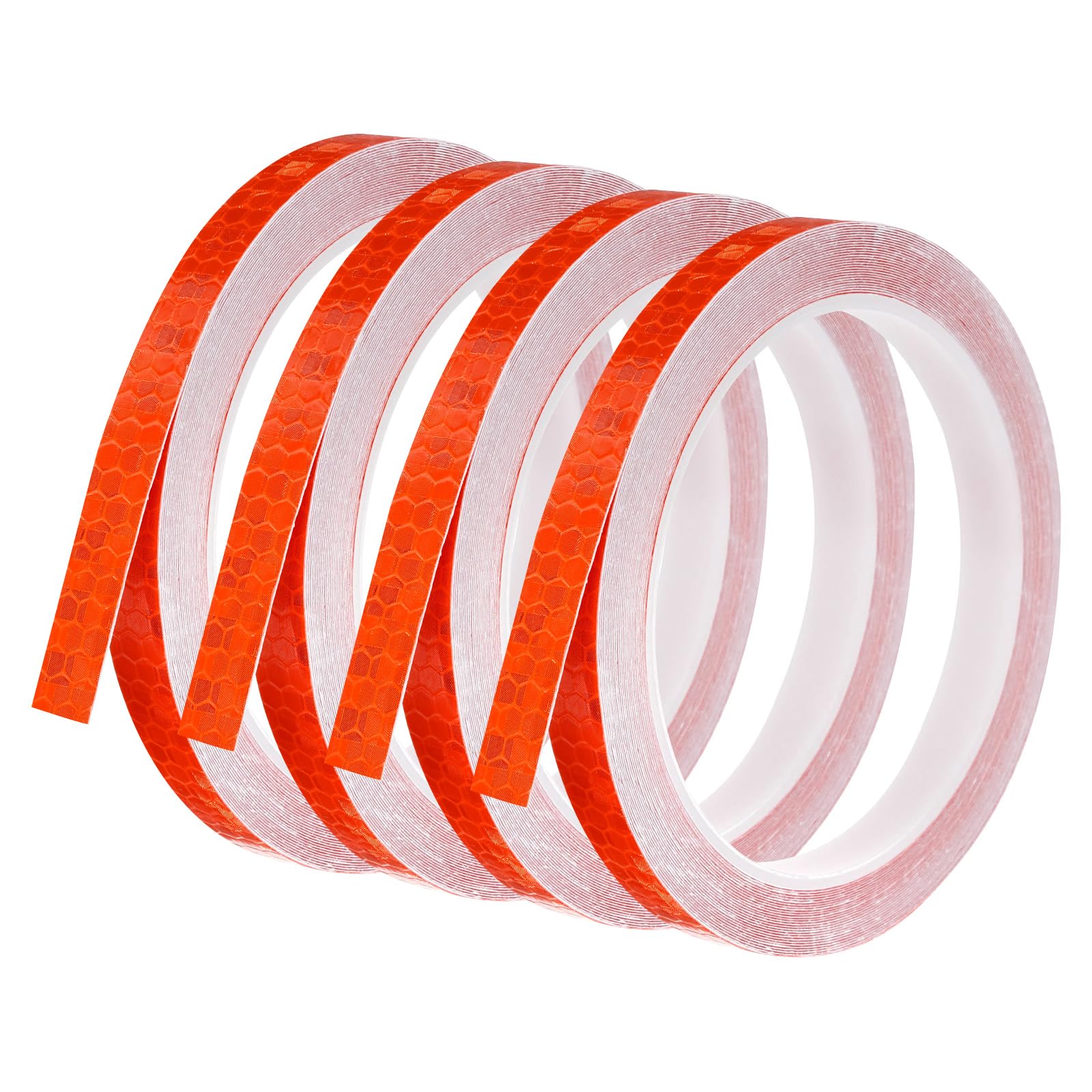 PATIKIL 0.3" x 26 FT Reflective Tape, 4 Pack Night High Visibility Waterproof Warning Safety Tape Outdoor Reflectors for Cars Bikes Motorcycles Trucks Trailers, Red