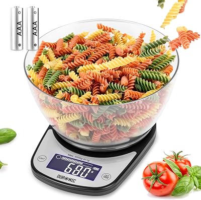 Duronic KS5000 Digital Kitchen Scale with Bowl, 2000ml, Tare, LCD
