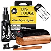 Big Fudge Vinyl Record Cleaning Kit - 4-in-1 Record Cleaner Solution - Includes Ultra-Soft Velvet Record Brush, Cleaning Liquid, Stylus Brush and Storage Pouch
