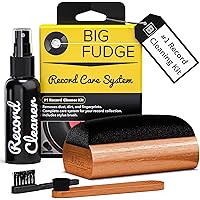 Big Fudge Vinyl Record Cleaning Kit - 4-in-1 Vinyl Record Cleaner Kit for Records Includes Ultra-Soft Velvet Brush Cleaning L
