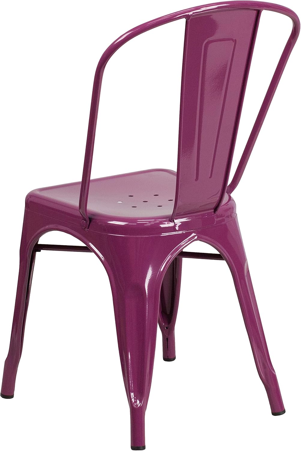 Flash Furniture Commercial Grade Purple Metal Indoor-Outdoor Stackable Chair : Garden & Outdoor