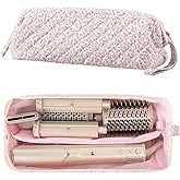 Voryssent Quilted Hair Tool Travel Bag, Shark Flex Style Travel Case For Dyson Hair Dryer Airwrap Bag, Curling Iron Bags Quilted For Shark Dyson Revlon Organizer Accessories - Pink Floral