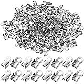 200 Pieces Fold Over Cord Ends, Cord Crimp Tips Leather Ribbon Clamp Clasp Jewelry Connector for Jewelry Making, Necklace Cords, DIY Craft