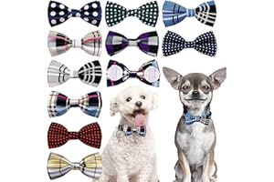 PET SHOW 10 Pack Small Dogs Collar Bowties Attachment Charms for Puppies Cats Embellishment Collars Accessories Bows Ties for Birthday Parties Holiday Wedding Supplies