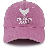 Tohheasp Chicken Mama Hat, Funny Adjustable Washed Cotton Embroidered Farm Hen Baseball Cap