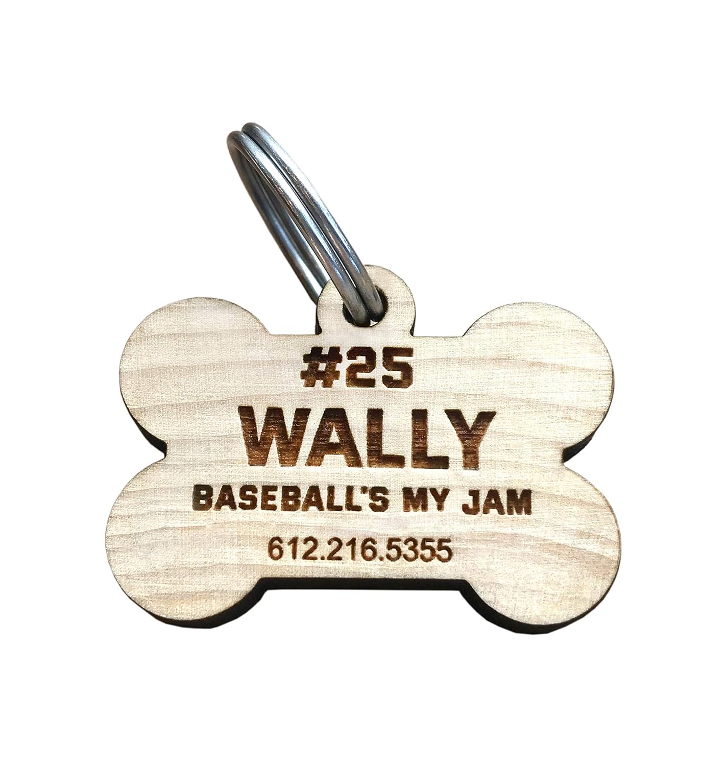 Custom Engraved Wood Dog Tag, Unique Wooden Dog Tag