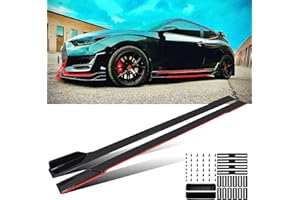 JMTBNO Universal 2.2M/86.6inch Black Side Skirt Extension Splitter fit, Rocker Panels Side Trim Spoiler Extension Lip Bottom Line, Rocker Panel Lip Splitter Diffuser