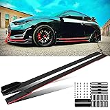 JMTBNO Universal 2.2M/86.6inch Black Side Skirt