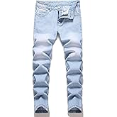 Boys' Skinny Fit Stretch Denim Jeans 5-Pocket Style Washed Fashion Basic Denim Jeans Pants