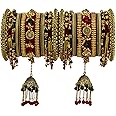 Traditional Handmade Chura with Hanging Beads for Bridal Fashion (2.6, Red)