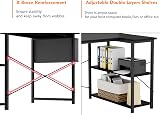 HOMIDEC L Shaped Desk 100CM Computer Desk with Reversible Shelf Office Table view 7