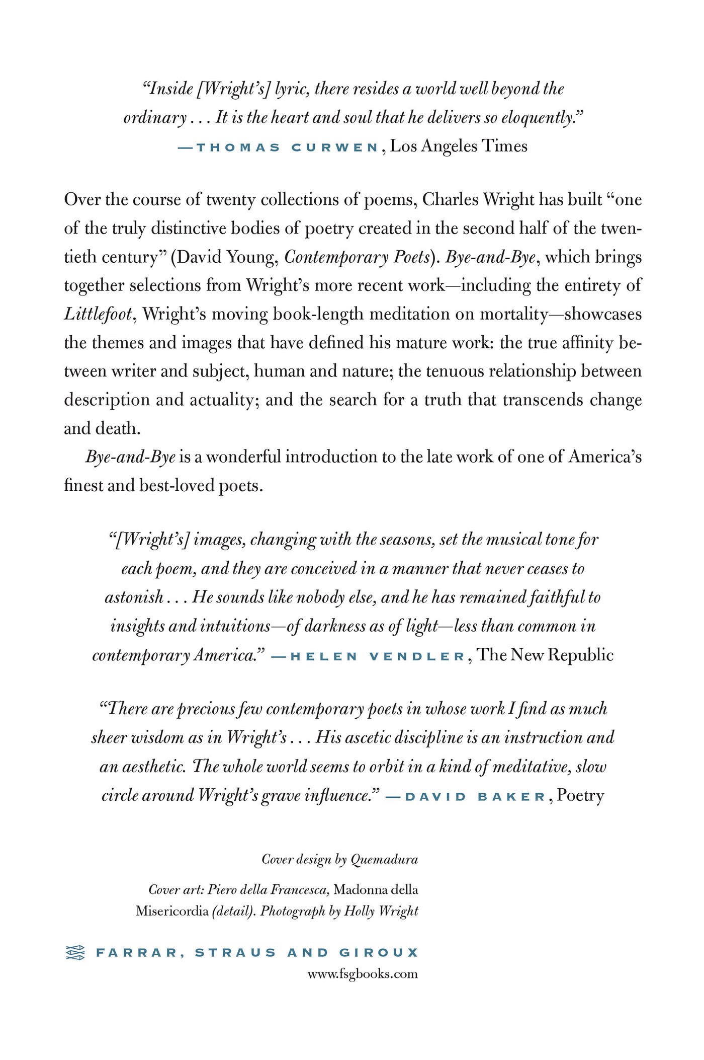 Bye And Bye Selected Late Poems Wright Charles Amazon Com Books