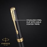 Parker Sonnet Fountain Pen Grey Lacquer Gold Trims Medium Nib Gift Box view 3