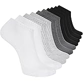 Skechers Men's Half Terry Low Cut Cushioned Footbed Socks (10-Pack)