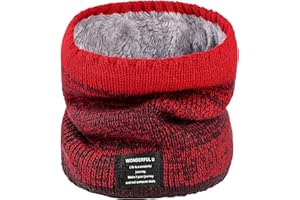 Neck Warmer Scarf for Women Men Warm Ski Neck Gaiter Fleece Knitted Circle Loop Scarf