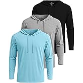 Real Essentials 3 Pack: Men's Cotton Lightweight Casual Pullover Drawstring Hoodie With Pocket (Available In Big & Tall)