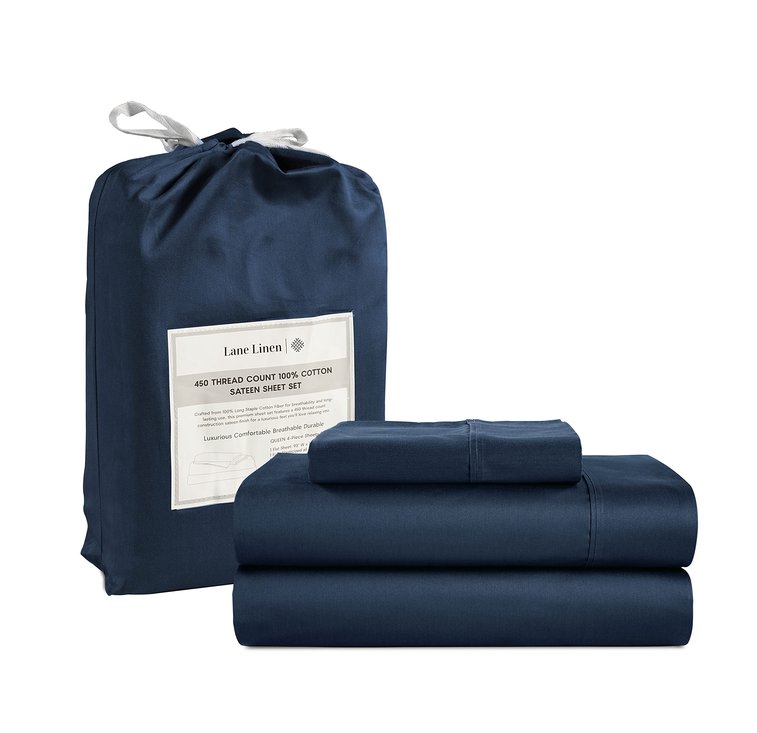 LANE LINEN Twin Sheets Set - 450 Thread Count