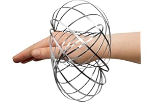TEACHER'S CHOICE Digital Energy Kinetic Educational Spring Toy - Multi Sensory Interactive 3D Shaped Flow Ring, Chrome