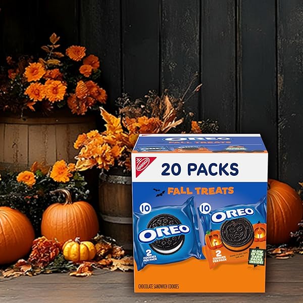 OREO BOO! FALL TREATS TRICK OR TREAT HALLOWEEN COOKIES VARIETY PACK, 20 SNACK PACKS (20 COOKIES PER PACK)