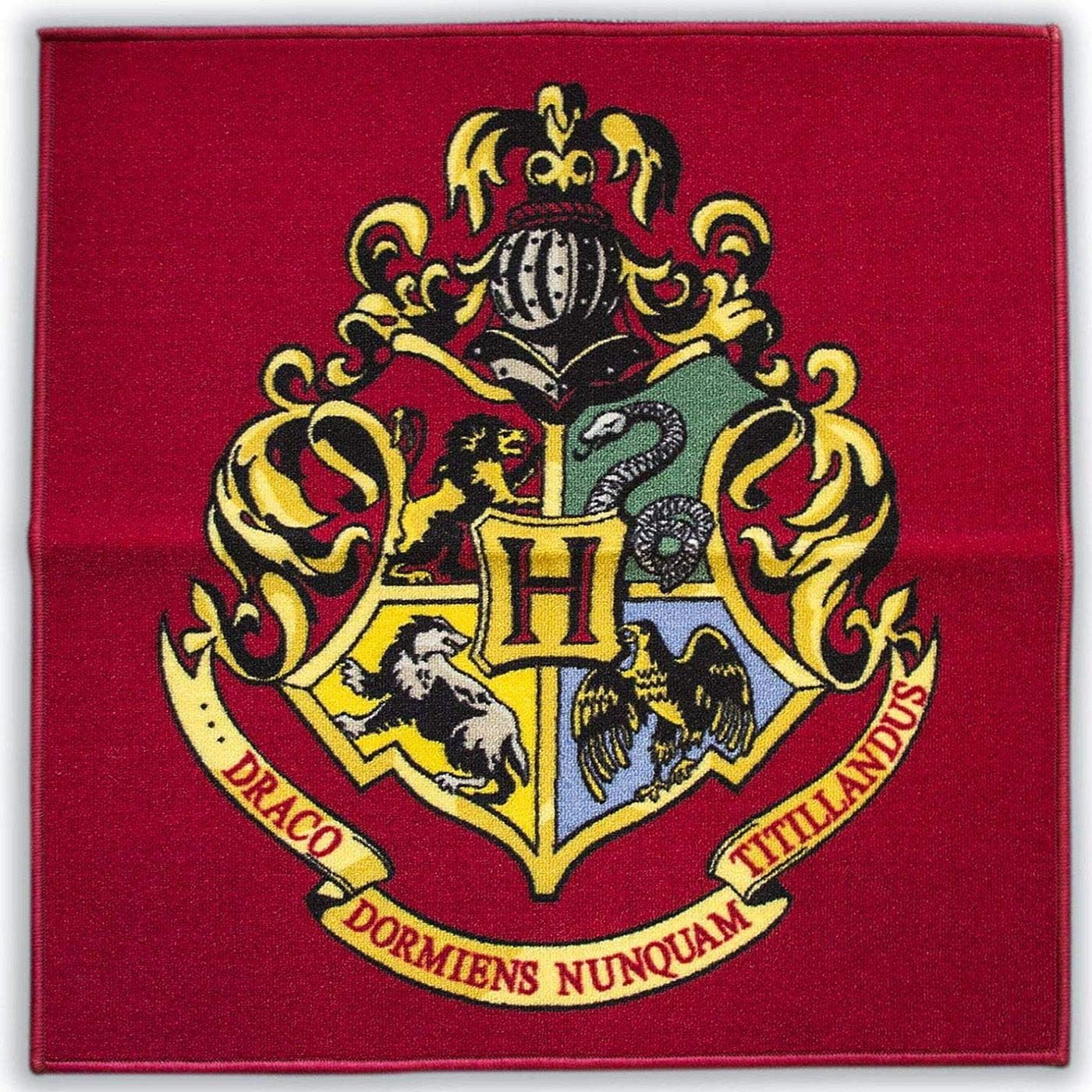 Harry Potter Hogwarts 'Emblem' Square Rug Bedroom Floor Mat, Red, 80 x 80 cm - Image 3