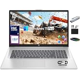 HP 17 Laptop Business 2025, Lifetime MS Office, 17.3" HD+ Computer, 8-Core Intel i3 Processor, 16GB RAM, 1TB Storage (500GB SSD + 500GB Ext), Wi-Fi 6, Long Battery, MarxsolAccessory, Win 11 Pro