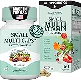 Maxi Health Multivitamin – Easy to Swallow Multi Vitamin Capsules with 30 Nutrients, Iron & Probiotics – Kosher Daily Multivitamins Small Capsules for Wellness Support & Digestive Ease (60 Units)